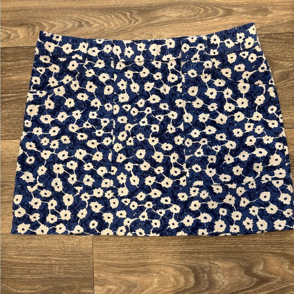 Kate Spade Saturday Women’s Blue White Floral Mini Skirt Size 2
